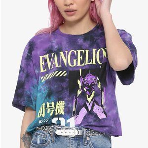 Neon Genesis Evangelion Tie-Dye Crop T-Shirt